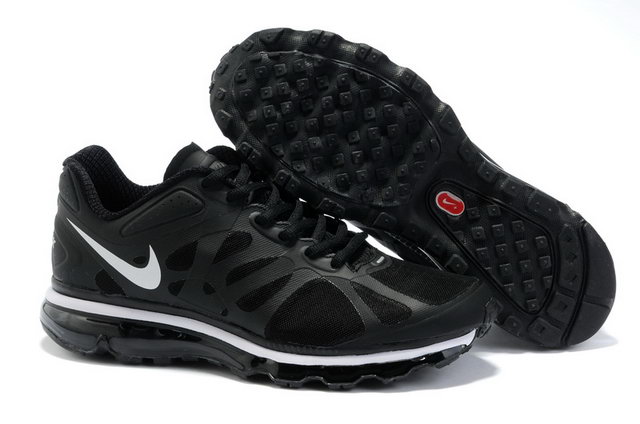 Nike Air Max 2012 Mens Black White Logo Shoes